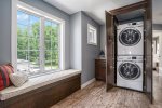 The Second Level Includes a Stacked Washer and Dryer for Added Convenience